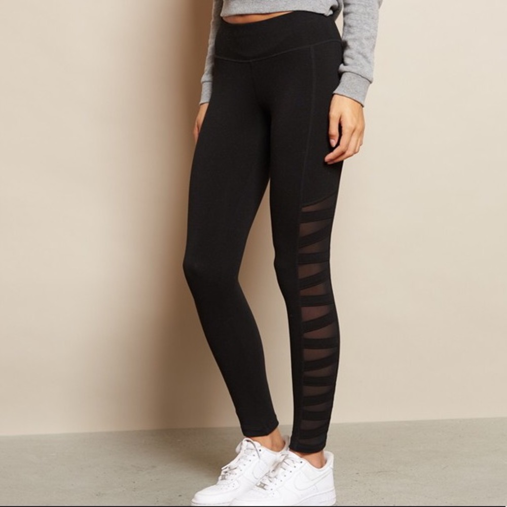 Mesh Side Black Leggings Garage XS